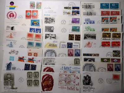 UN NY  1950s-1980s  60  DIFFERENT  NICE  FIRST DAY COVERS  2 SCANS  LOT  2A - Image 1 of 2
