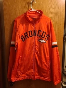Denver Broncos Official NFL Orange Fleece Zip Up Jacket Size XL - Picture 1 of 3