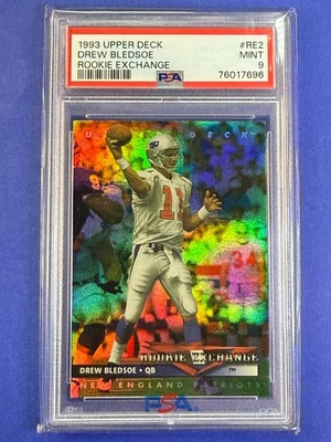 DREW BLEDSOE 1993 Upper Deck PSA 9 Rookie Exchange New England Patriots #RE2 - Image 1 of 2