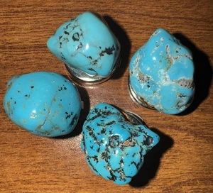 Knopfhüllen Grob Türkis, Vintage 4er Set, Blau - Bild 1 von 3