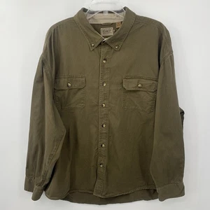 C.E. Camisa Schmidt Hombres 3X Informal Verde Abotonada Manga Larga Pesada 100% Algodón - Imagen 1 de 10