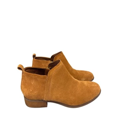 Botines Toms Deia para mujer talla 8,5 cuero tostado gamuza cremallera lateral occidental Foto 1 de 4