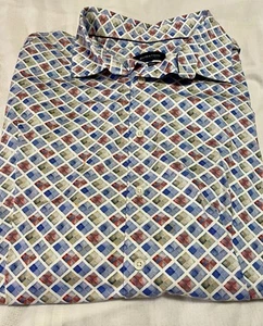 Bugatchi Shirt Geometric Print OoohCotton® Tech 8-Way Stretch Men’s 3XL - Picture 1 of 4