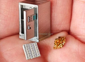 miniature 1/64 Scale Premium Safe Miniature Gold Bullion & Dollar Props diorama - Picture 1 of 4