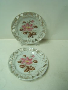 Deko Sammelteller durchbohrt rosa Blumen 2er Set  - Bild 1 von 5