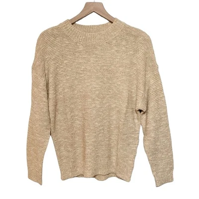 Nuevo suéter tejido grueso cuello redondo manga larga exuberante para mujer talla S beige topo Foto 1 de 4