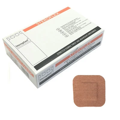 1 Box Steroplast Steroflex Flexible Stretchy Fabric Square 4cm x 4cm Plasters