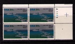 US USA Sc# 2091 MNH FVF PL# BLOCK St. Lawrence Seaway River Canada Ship - Picture 1 of 1