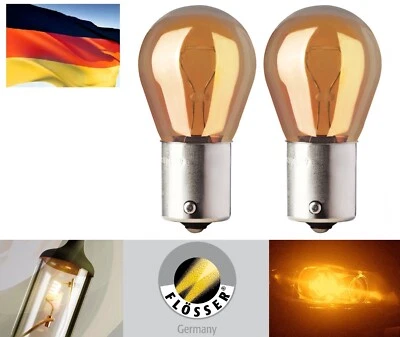 Fio dental PY21W SV 21W laranja âmbar duas lâmpadas de substituição de luz de seta frontal - Imagem 1 de 4