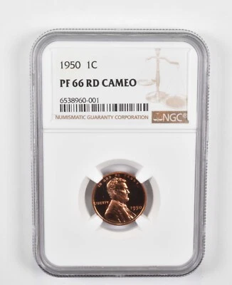 PF66 RD CAM 1950 Lincoln Wheat Cent - Graded NGC *0764 - Image 1 of 3
