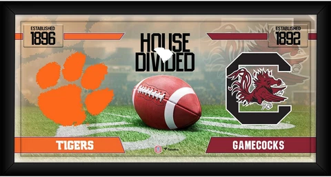 Clemson Tigers vs South Carolina Gamecocks Frmd 10" x 20" House Divided Collage Cover
