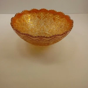  Ringelblume Karneval Glas Schale Orange Blume Kunst Süßigkeiten Schale Vintage 8" - Bild 1 von 7