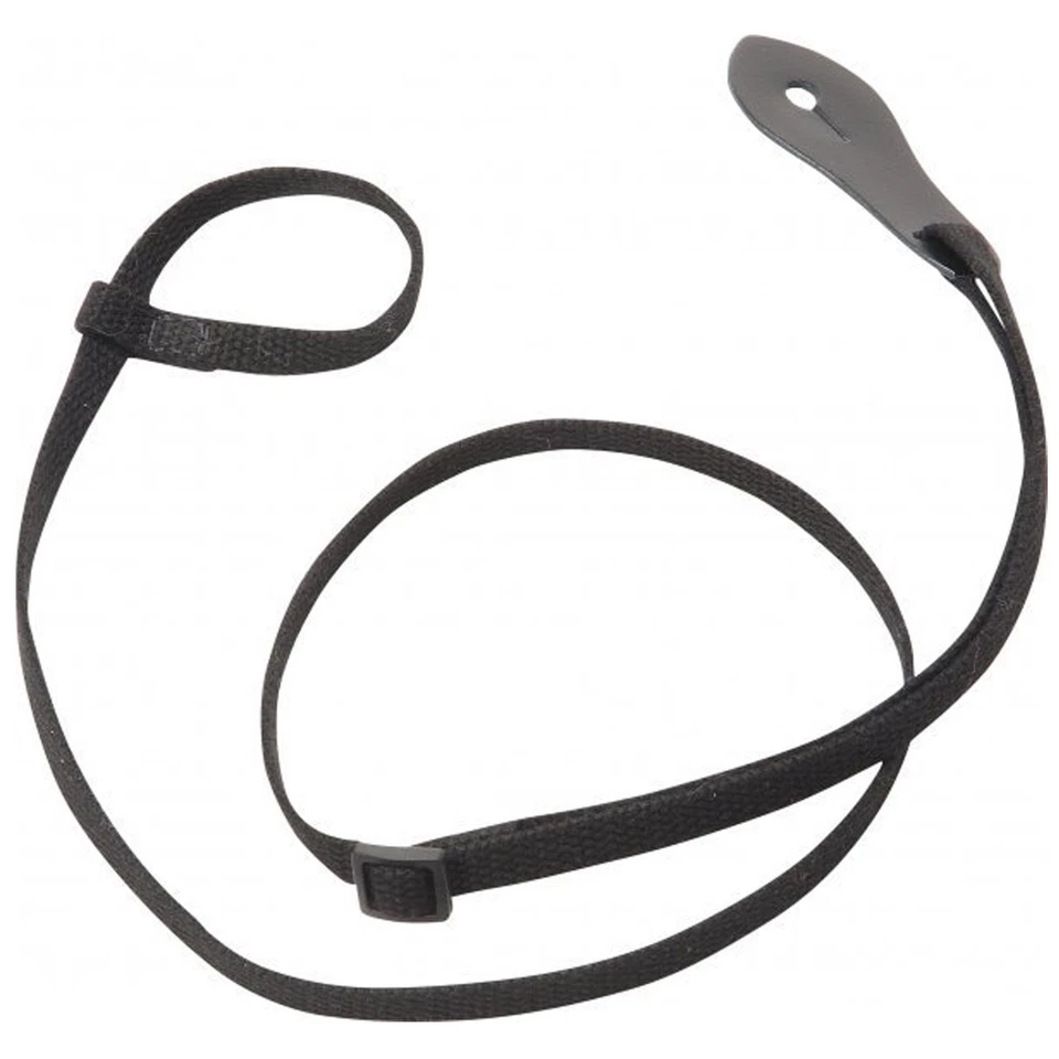 Correa de mandolina con correas de algodón Levy's 3/8" con extremo de cuero y extremo de bucle negra Foto 1 de 1