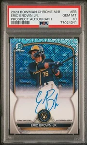Eric Brown Jr. 2023 Bowman Mega Box #BMA-EB Chrome Mojo Refractor Auto PSA 10 - Picture 1 of 2