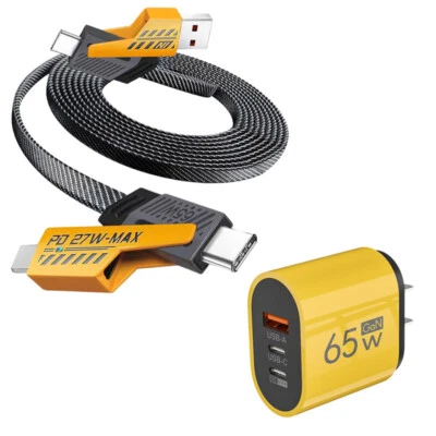 65W PD30W Wall Car Charger Adapter & Cable For iPhone 16 15 14 13 12 11 Pro Max - Image 1 of 4