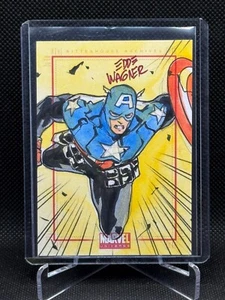 2014 Marvel Universe Series 2 SketchaFEX Sketch Card Edde Wagner Captain America - Picture 1 of 2