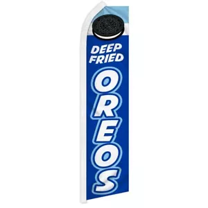 10 x "DEEP FRIED OREOS" Werbung Superflagge Swooper Banner Geschäftsschild Essen - Bild 1 von 10