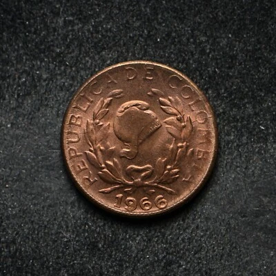 1966 Colombia 1 Centavo BU++ (bb16597) - Image 1 of 2