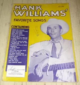 Hank Williiams Favorite Songs - Sheet Music Song Book Folio - Picture 1 of 3