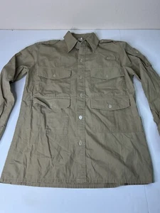 Vtg LL Bean Jacket Men Med Khaki Safari Bush Field Shirt Jacket Hunt Hemingway - Picture 1 of 7