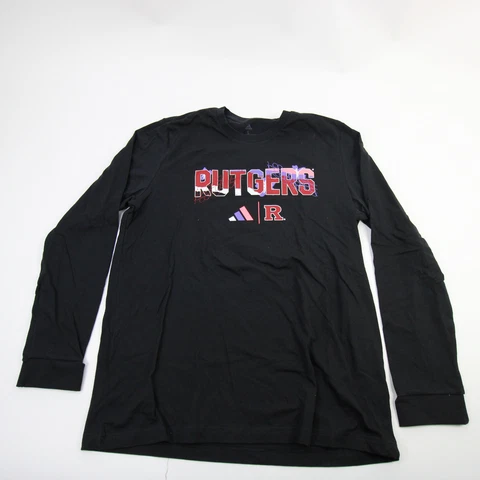 Rutgers Scarlet Knights adidas Long Sleeve Shirt Men's Black New Cover