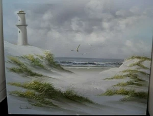 Canvas Print Wall Art Painting Picture Home Decor Sea Front with Lighthouse  - Picture 1 of 4