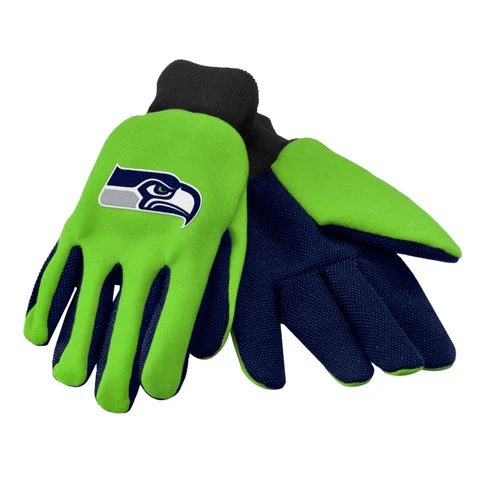 Seattle Seahawks Gloves Sports Logo Utility Work Garden NEW Colored Palm Cover