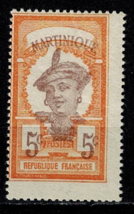 Timbre de Martinique N° 92 neuf ** centre décalé verticalement MNH - Imagen 1 de 1