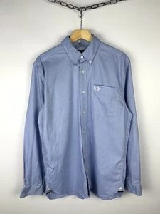 Fred Perry Long Sleeve Classic Oxford Shirt Mens Size M Button Down Blue Pocket - Picture 1 of 9
