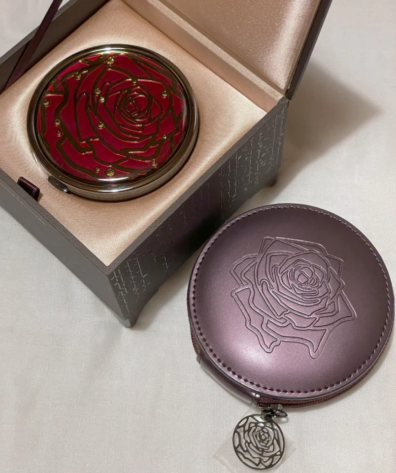 Espejo y estuche Lara Bohinc Design Shiseido Hanatsubaki 2003 Noble Rose premio difícil de encontrar Foto 1 de 4