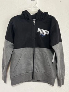 PUMA Original Sportswear Boys Sweater Zip Up Jacket Kids Cozy Hoodie 4 NWT NEW - Picture 1 of 10