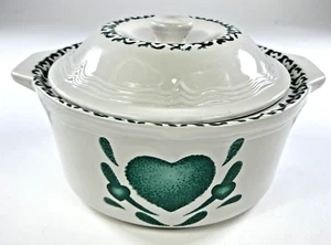 Tienshan Hearts Green Casserole Dish 2 Quart - Picture 1 of 8