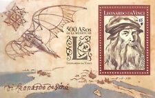 Uruguay 2019 Block Leonardo Da Vinci Kunst Art Maler Flugzeug Karte Painter Map