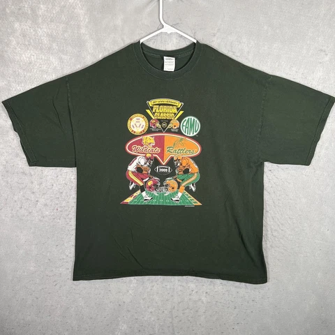 A1 2009 Florida Classic Wildcats Rattlers Football T Shirt Adult 2XL XXL Green M Cover