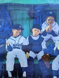 Little League Baseball Giclee by Brent Benger "Rain Out" Wonderful - Picture 1 of 9