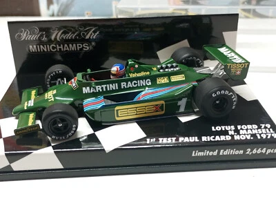 MINICHAMPS LOTUS 79 NIGEL MANSELL TEST PAUL RICARD 1979 1/43 SCALE 400 790099 - Image 1 of 4