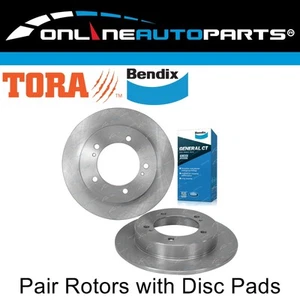 2 Front Disc Rotors + Bendix GCT Brake Pads for Sierra SJ80 96-98 4X4 Coil Model - Picture 1 of 2