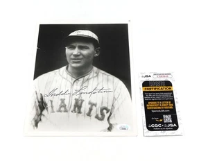 Freddie Lindstrom Signed 8 x 10 B&W Photo Giants JSA Auto - Picture 1 of 3
