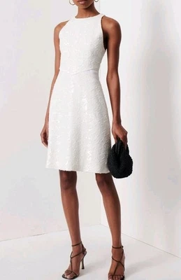 Derek Lam 10 Crosby Lentejuelas Serenidad Blancas Talla 4 (precio de venta sugerido por el fabricante 595 ($) Novia de Vacaciones Foto 1 de 4