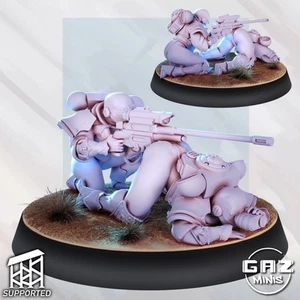 Gaslands, Wastelands, TTRPG, Wargaming - Sisters - Brynn Sniper Stance - Bild 1 von 6