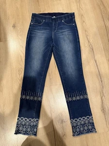 Jag Jeans Embroidered Hem Boho High Rise Straight Leg Stretch Comfort Size 6/28 - Picture 1 of 7