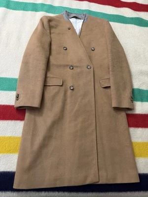 MAISON MARTIN MARGIELA x H&M Camel Tan Wool Overcoat Inverted lapels 46 XL 2X - Image 1 of 4