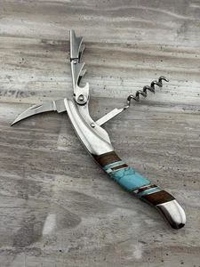 *Wine Opener by Buffalo Knives NATIVE AMERICAN STYLE INLAY turquoise - Picture 1 of 7