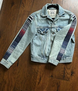 Levi's Made Crafted French Tulle Trucker Denim Jeansjacke bestickt Small - Bild 1 von 14