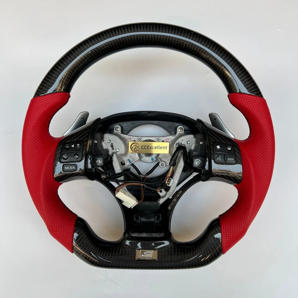 Volante de fibra de carbono con logo para Lexus IS250/IS300/IS350 2006-2013 Foto 1 de 4