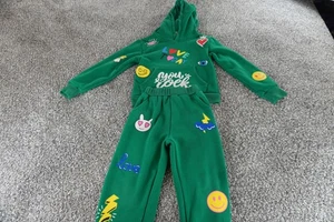 Lola + The Boys Hoodie Sweatshirt Pants Set Youth 8 Emoji Graphic Outfit - Picture 1 of 21