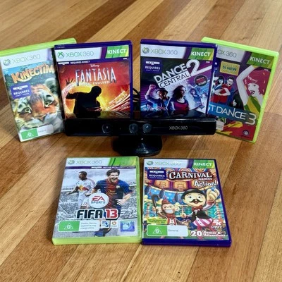 Microsoft Xbox 360 Kinect Motion Sensor Bar & 6 Games Bundle FIFA 13 - Image 1 of 4