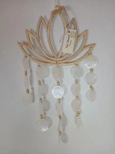 NWT Bali Queen Capiz Shell Bamboo Dreamcatcher Handmade in Bali Natural Beads - Picture 1 of 10