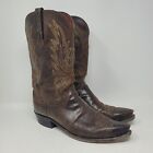 Lucchese Boots Mens 12 Brown Leather Western Cowboy Rodeo