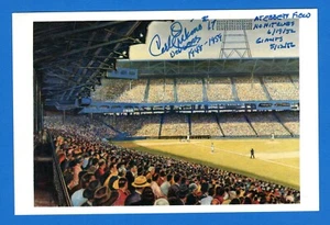 Carl Erskine 1952 1956 No Hitters Hand Signed Autograph Postcard Ebbets Field - Picture 1 of 2
